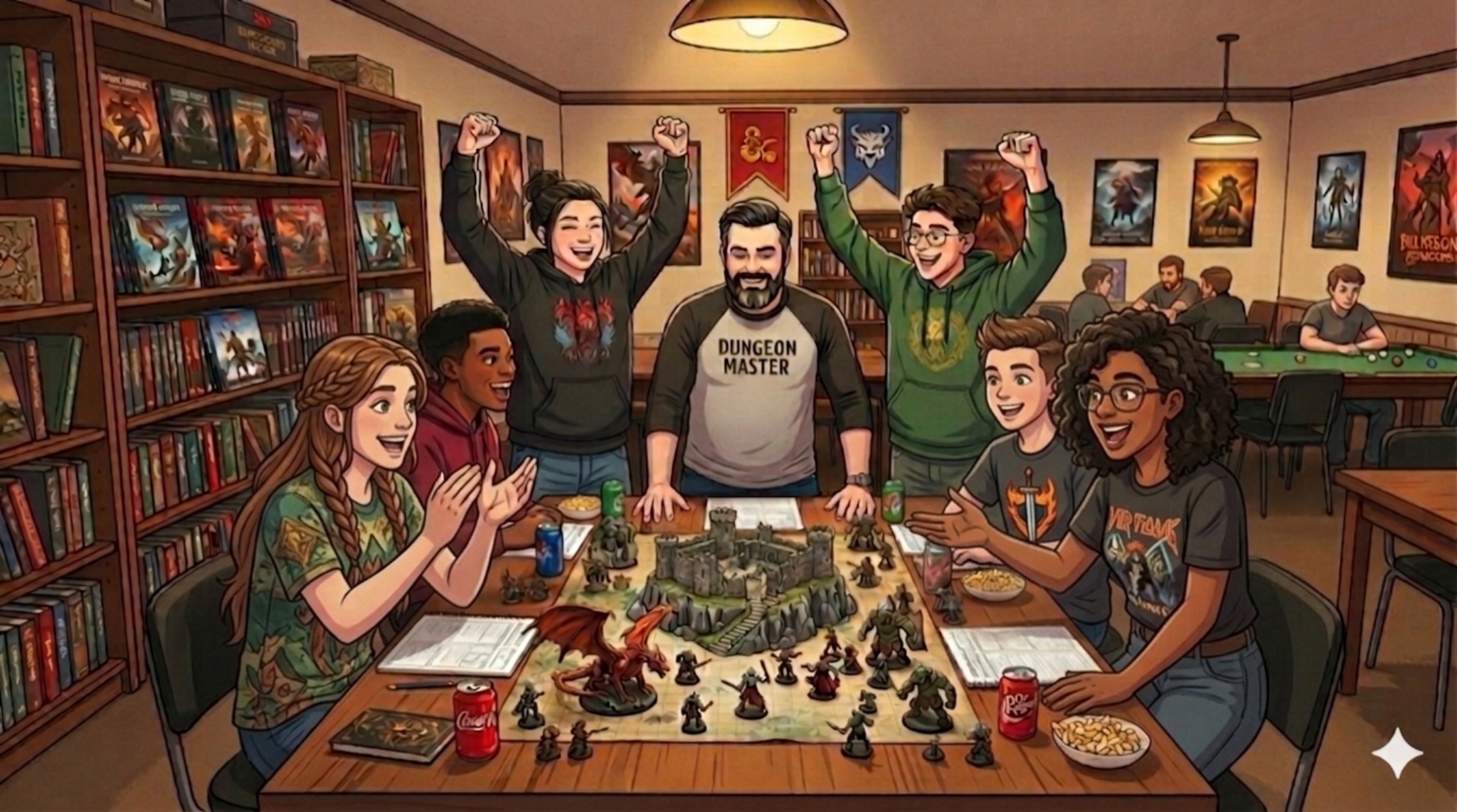 Adventurers around a table